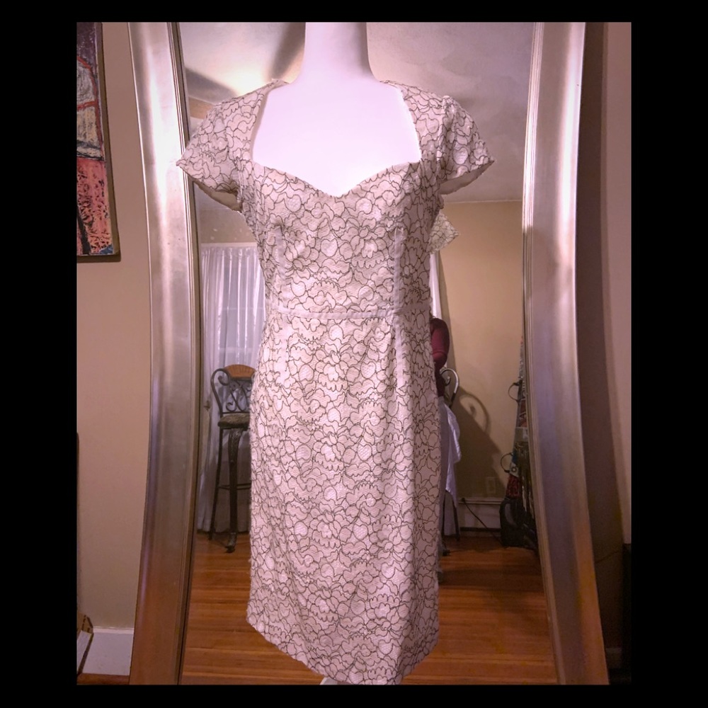 Vintage looking white and black lace dress